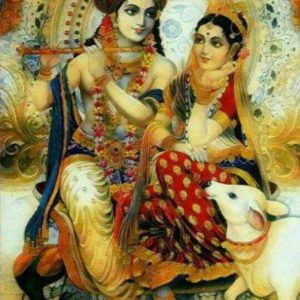 Radha Krishna Forever Love Hand Painted Painting Masterpiece