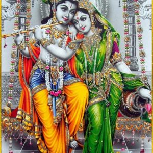 Radha Krishna Love Painting Hand Painted On Canvas Unframed