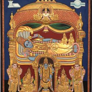 Vishnu and Lakshmi Tanjore Painting With Frame