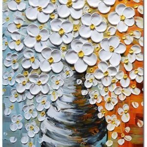 Elegant White Vase Abstract Artwork Wall Art Painting No Frame
