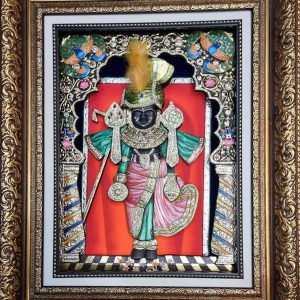 Banke Bihari Tanjore Art Painting With Frame