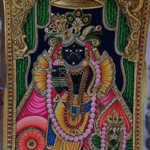 Banke Bihari Tanjore Painting Wall Art With Frame