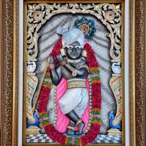 Banke Bihari Tanjore Painting Wall Art With Frame