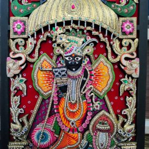 Banke Bihari E Tanjore Painting With Frame (20inc x 16inc x2inc)