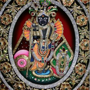 Banke Bihari Tanjore Painting Wall Art With Frame