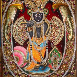 Banke Bihari Tanjore Painting Wall Art With Frame