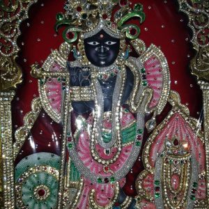 Banke Bihari Tanjore Painting Wall Art With Frame