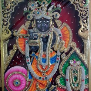 Banke Bihari Tanjore Painting Wall Art With Frame