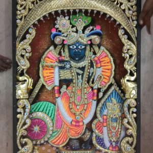 Banke Bihari Tanjore Wall Art Painting With Frame