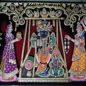 Banke Bihari Tanjore Wall Art Painting With Frame