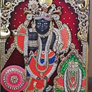 Banke Bihari Tanjore Wall Art Painting With Frame