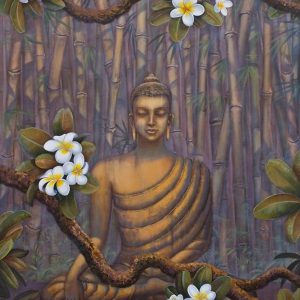 Hand-Painted Buddha Meditation Painting On Canvas (Without Frame)