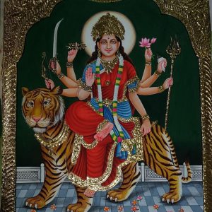 Durga jee Tanjore Art Painting With Frame
