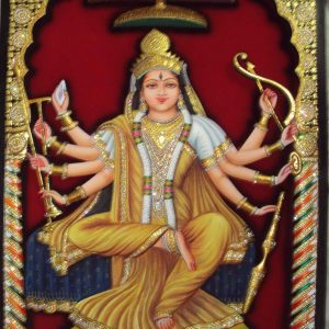 Durga jee Tanjore Painting Wall Art With Frame