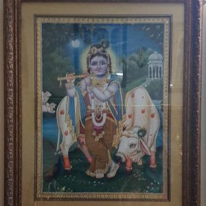 Traditional Tanjore Flute Krishna Painting With Frame