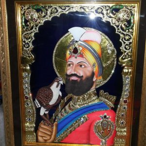 Guru Gobind Singh Tanjore Art Painting with Frame