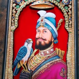 Guru Gobind Singh Tanjore Art Painting with Frame