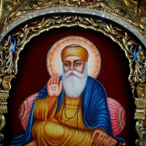 Guru Nanak Dev Ji Tanjore Painting with Frame