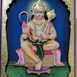 Hanuman Ji Tanjore Wall-Art Painting With Frame