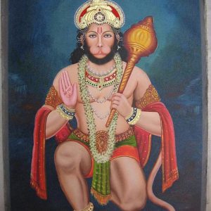 Hanuman Ji Tanjore Wall-Art Painting With Frame