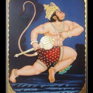 Hanuman Ji Tanjore Art Painting With Frame