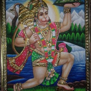 Hanuman Ji Tanjore Wall-Art Painting With Frame