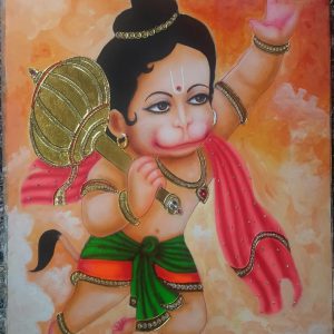 Hanuman Ji Tanjore Wall-Art Painting With Frame