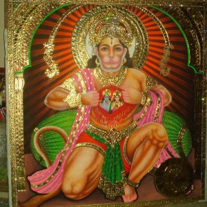 Hanuman Ji Tanjore Wall-Art Painting With Frame