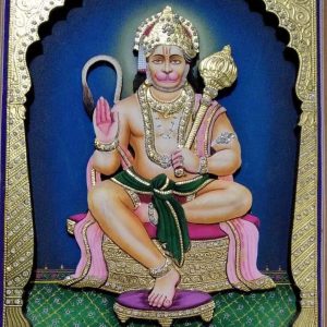 Hanuman Ji Tanjore Art Painting With Frame