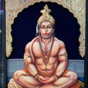 Hanuman Ji Tanjore Wall Art Painting With Frame