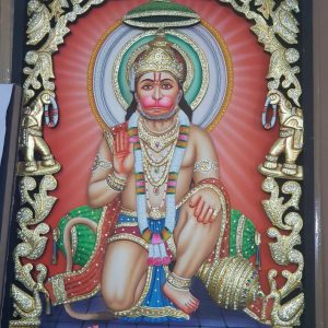 Hanuman Ji Tanjore Art Painting With Frame