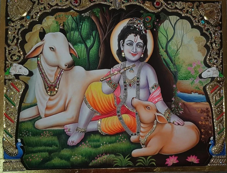 Krishna Bal Gopal I Tanjore Painting