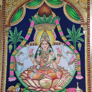 Lakshmi Tanjore Wall Art Painting with Frame