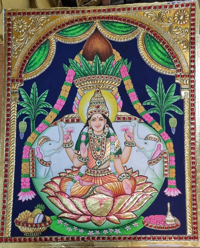 Lakshmi Goddess of Wealth A Tanjore