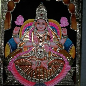 Lakshmi Wealth Tanjore Art Painting with Frame