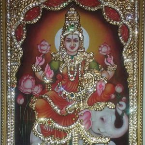Lakshmi Wealth Tanjore Art Painting with Frame