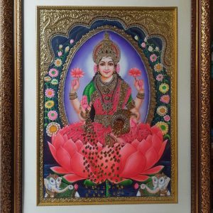 Lakshmi Wealth Tanjore Painting with Frame