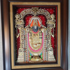 Lord Balaji Tanjore Art Painting With Frame