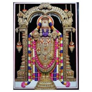 Lord Balaji Tanjore Wall Art Painting With Frame