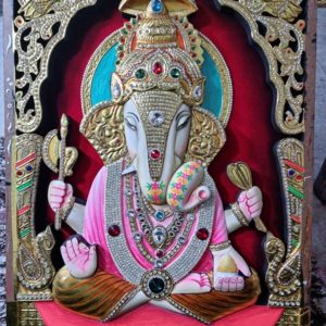 Ganesha Tanjore Painting Wall Art With Frame