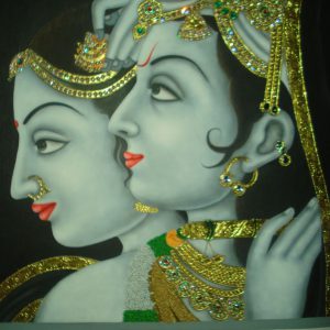 Radha Krishna Tanjore Painting With Frame