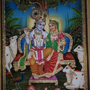 Radha Krishna Tanjore Painting With Frame