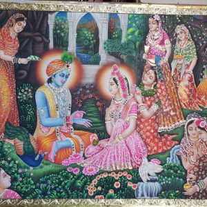 Radha Krishna Tanjore Painting With Frame