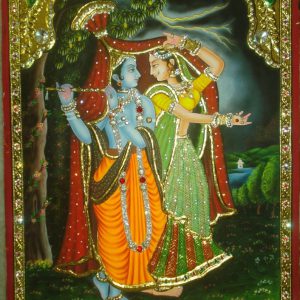 Radha Krishna Tanjore Painting With Frame
