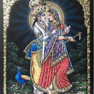 Radha Krishna Tanjore Art Painting With Frame
