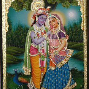Radha Krishna Tanjore Painting With Frame