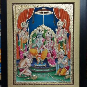 Divine Ram Darbar Tanjore Painting With Frame