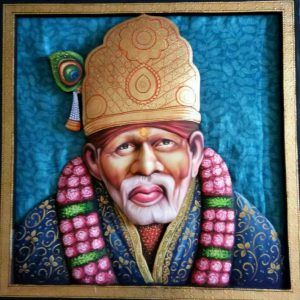 Traditional Tanjore Sai Baba Painting With Frame