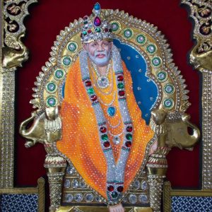 Spiritual Saibaba Tanjore Art Painting With Frame