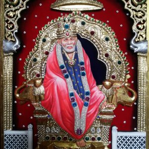 Saibaba Tanjore Wall Art Painting With Frame